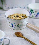 Finex Kitchen Premium Porcelain Enameled Steel Collection (Floral Design Series) Rectangular Loaf Pan - Retro... N8