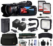 Canon XA10 Professional Camcorder Video Camera + 128GB Memory + Charger with Car/Euro Adapter + Action Stabilizer...
