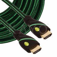 KAYO Hi-Speed HDMI1.4 Cable 30 FT -PACK of 2 / GREEN, BLACK Sleeve/ Supports Ethernet,3D,4K &amp; Audio Return N2