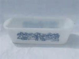 Glasbake J522 Currier and Ives Loaf Pan 9" X 5"
