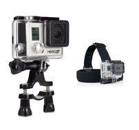 ProGear Headstrap Mount And Bicycle Mount With 3 Way Adjustable Arm For GoPro Hero 4/3+/3/2/1