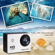 DBPOWER Waterproof Action Camera 12MP 1080P HD with 2 Batteries and Free Accessories Kit(White) N5