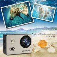 DBPOWER Waterproof Action Camera 12MP 1080P HD with 2 Batteries and Free Accessories Kit(White) N8