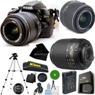 D3200 24.2 MP CMOS Digital SLR, NIKKOR 18-55mm f/3.5-5.6 Auto Focus-S DX VR, 55-200mm f4-5.6G ED Auto Focus-S... N2
