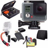 GoPro HERO+ LCD + Steadicam Curve for GoPro HERO Action Cameras (Red) + Case for GoPro HERO4 and GoPro Accessories...
