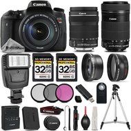 Canon EOS T6s DSLR Camera + Canon EF-S 18-135mm IS STM Lens + Canon EF-S 55-250mm IS STM Lens + 0.43X Wide Angle...