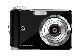 GE A830 8MP Digital Camera with 3x Optical Zoom (Black) N4