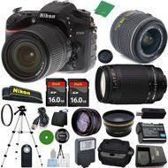 Nikon D7200 - International Version (No Warranty), 18-55mm f/3.5-5.6 DX VR, Nikon 70-300mm f/4-5.6G, 2pcs 16GB...