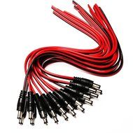 TNTE Male Red Black DC Wire Power Pigtails Adapter Plug Lead Cord Coax Cables CCTV Camera CCTV DVR Camera 10 inch... N2