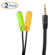 Conwork Headset Jack Adapter Splitter for iPhone 6/5/4s, iPad, Split 4-Pole 3.5mm Stereo into Separate Headphone... N2