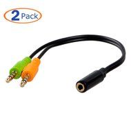 Conwork Headset Jack Adapter Splitter for iPhone 6/5/4s, iPad, Split 4-Pole 3.5mm Stereo into Separate Headphone... N3