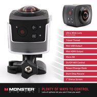 Monster Vision 360 Camera 1080p 60 fps Action Camera, 16GB MicroSD included, Ultra Wide Angle, WiFi Enabled [CAMVI... N30