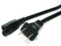 C2G / Cables To Go 27399 18 AWG 2-Slot Polarized Power Cord for NEMA 1-15P to IEC320C7 (6 Feet/1.82 Meters) N2