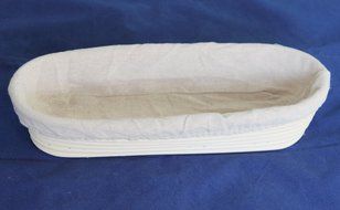 BetterJonny - 14" Long Banneton Brotform Bread Dough Proofing Rising Rattan Basket &amp; Liner Combo USA Delivery N2