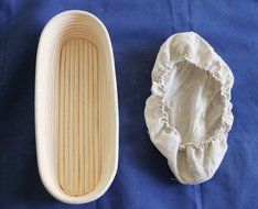 BetterJonny - 14" Long Banneton Brotform Bread Dough Proofing Rising Rattan Basket &amp; Liner Combo USA Delivery N3