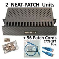 Neat Patch Cable Manager (10 Units) w/ 240 CAT6 Patch Cables (2FT Green) N68