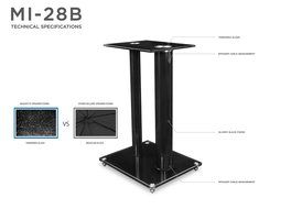 Mount-It! 2 Satellite Speaker Stands for Surround Sound Home Theaters, Glass and Aluminum, Black (MI-28) N10