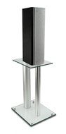 Mount-It! 2 Satellite Speaker Stands for Surround Sound Home Theaters, Glass and Aluminum, Black (MI-28) N13
