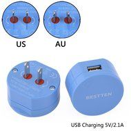 Bestten Wall Outlet Surge Protector with Dual USB Charging Ports (3.1A) and 4 Outlets, Top Cell Phone Dock, Portable... N6