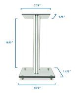 Mount-It! 2 Satellite Speaker Stands for Surround Sound Home Theaters, Glass and Aluminum, Black (MI-28) N14