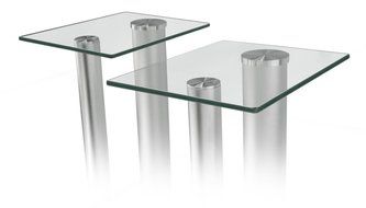 Mount-It! 2 Satellite Speaker Stands for Surround Sound Home Theaters, Glass and Aluminum, Black (MI-28) N15