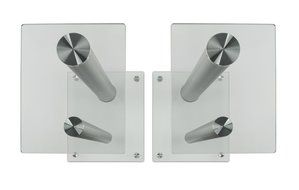 Mount-It! 2 Satellite Speaker Stands for Surround Sound Home Theaters, Glass and Aluminum, Black (MI-28) N17