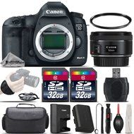 Canon EOS 5D Mark III DSLR Full Frame 22.3MP Camera + EF 50mm f/ 1.8 STM Lens + 64GB Storage + Wrist Grip Strap... N2