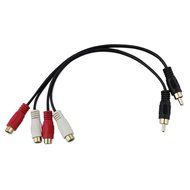 Ocr TM 2 Pcs Male to 2 Female RCA Speaker Splitter Cable Adapter Blue 12" N2