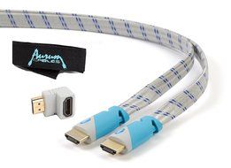 Aurum Flat Series - Flat HDMI Cable with Ethernet (12 FT) - Supports 3D &amp; Audio Return Channel [Latest Version... N8