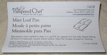 Pampered Chef Stoneware Mini Loaf Pan N2