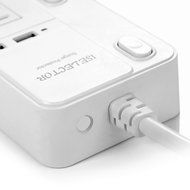 ISELECTOR Surge Protector 4320J 5-Outlet Individual Switch Power Strip with 3.4A 2-Port USB Charging Station N6