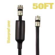 FOWOD RG6 TV Black Coaxial Cable, 50 Feet, with F-Male Connectors, Double Shielded, High Performance, Indoor and...