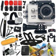 Xtech&reg; KoolCam AC200 HD 1080p Waterproof Action Camera / Camcorder captures Videos at 1080 pixels 30 frames per...