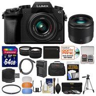 Panasonic Lumix DMC-G7 4K Wi-Fi Digital Camera &amp; 14-42mm Lens (Black) with 25mm f/1.7 Lens + 64GB Card + Case...