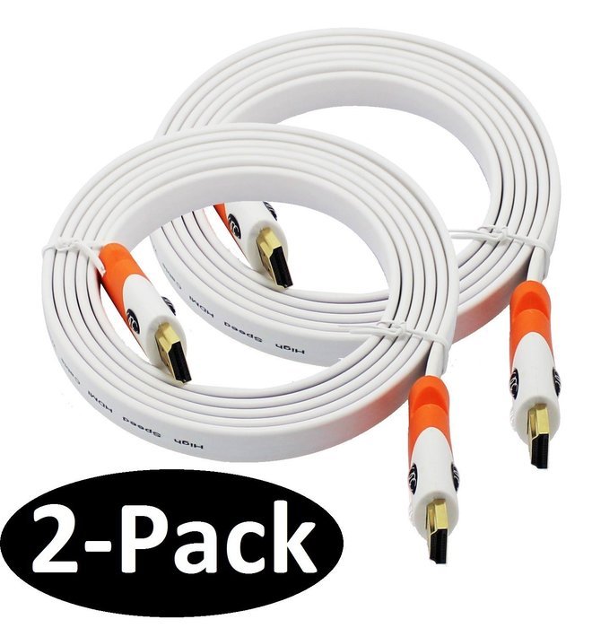 FLAT HDMI Cable 2.0 - 25 Feet, High Speed HDMI Flat Wire, 7.6 Meter By Ultra Clarity - CL3 Rated - Audio Return... N12