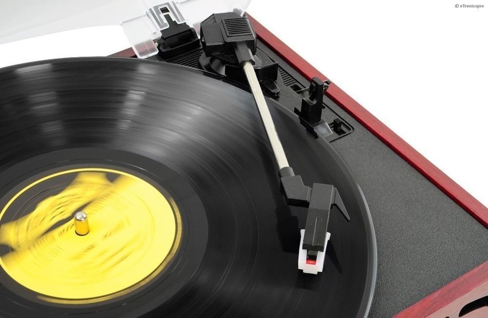 3-SPEED 33/45/78 WOODEN CASE TURNTABLE RECORD PLAYER w/ USB-to-PC / VINYL-to-MP3 N7
