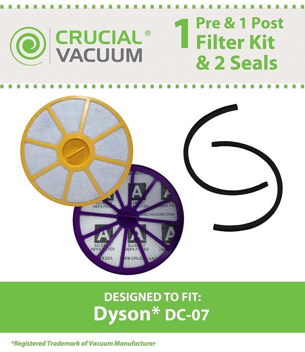 Dyson DC07 Pre & Post Filter Set Plus Seals Designed To Fit Dyson DC07 Upright Vacuums, Compare Part # 901420-... N2