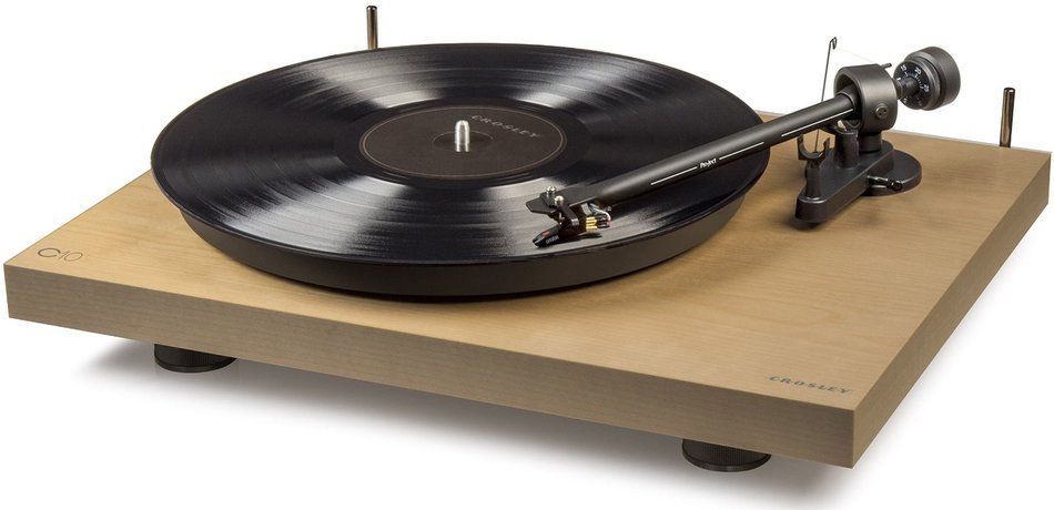 Crosley C10A-NA Hardwood Turntable with Low Vibration Synchronous Motor, Natural N9