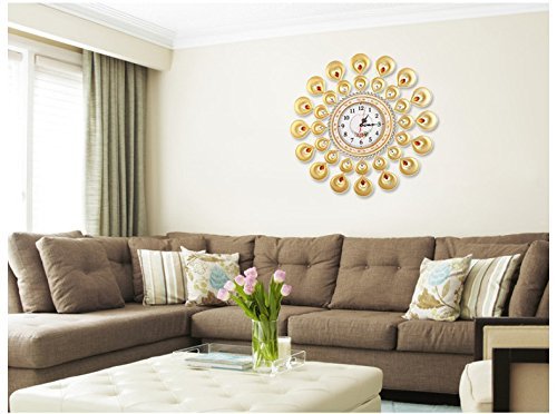 Indian style metal quartz clock/ The sitting room bedroom mute wall clock/ Creativity simple wrought iron wall... N2