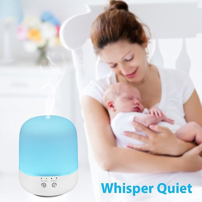 EverKing 300ml Cool Mist Humidifier Ultrasonic Aroma Essential Oil Diffuser with 7 Color Changing LED for Office... N6