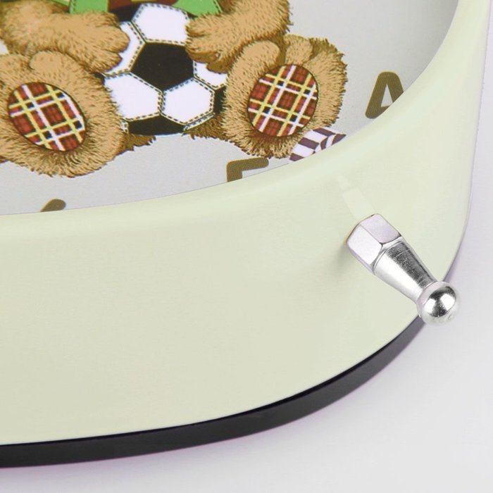 Hense Mute Quartz Movement lovely Teedy bear Design Twin Bell Alarm Clock With Nightlight Ha03 ( White frame ) N7