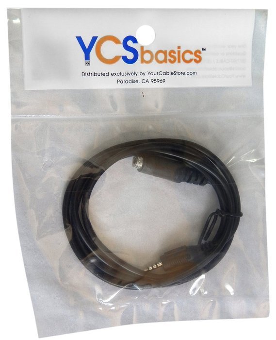 YCS Basics 12 foot 2.5mm male to female 4 conductor headphone / aux cable N5