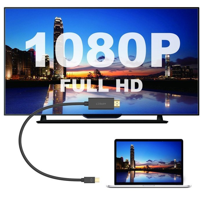 AIFFECT Mini DP to HDMI Cable 1080P Mini DisplayPort to HDMI Cable (Thunderbolt Port Compatible) for Apple Macbook... N4