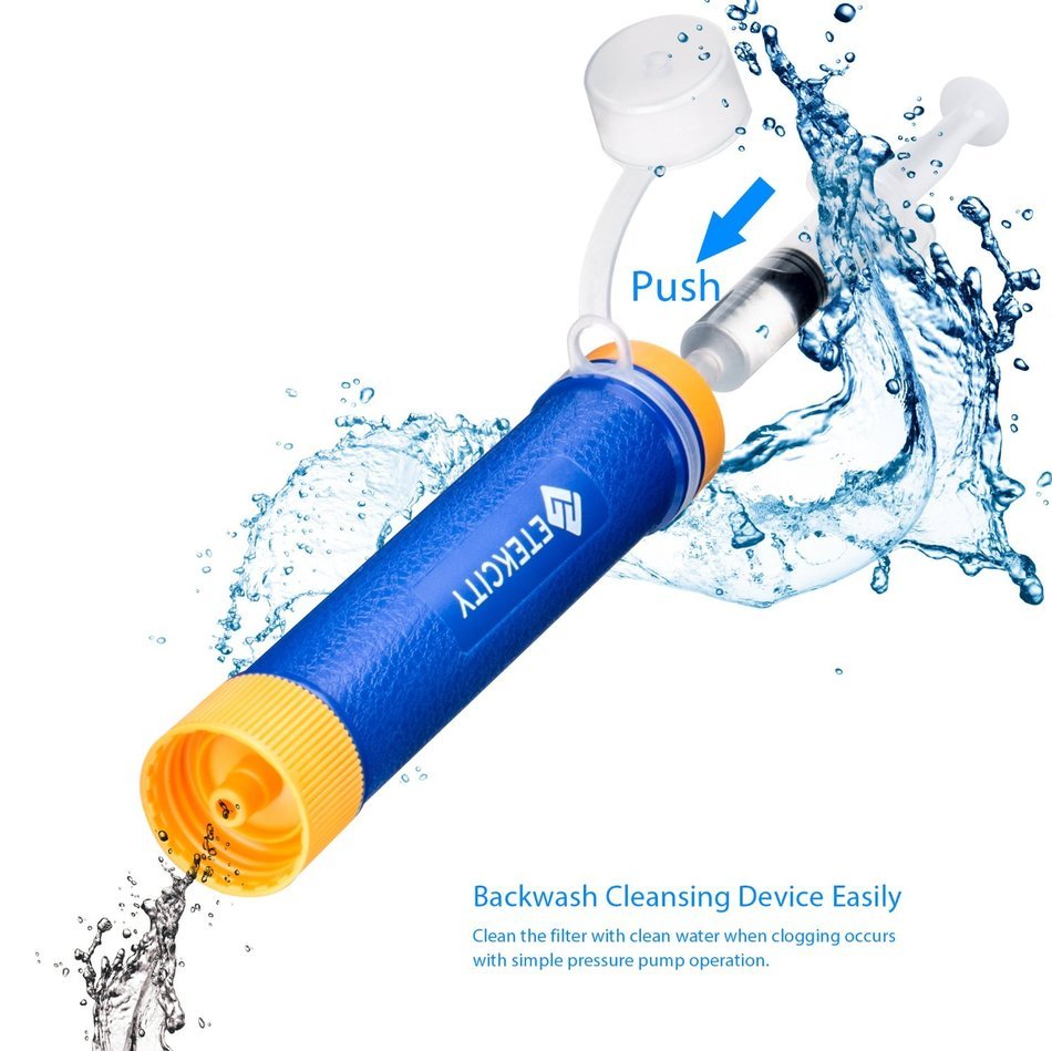 Etekcity 2Pack Portable 1500L Emergency Camping Water Filter, 3-stage filtration , 0.01 Micron, Survival Kit Supplies N6