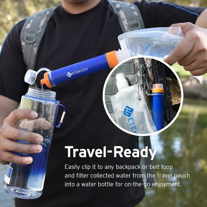 Etekcity 2Pack Portable 1500L Emergency Camping Water Filter, 3-stage filtration , 0.01 Micron, Survival Kit Supplies N8
