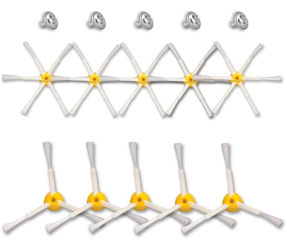 I-clean Replacement Robot Vacuum Cleaner Parts 5Pcs Side Brushes 6-arms & 5Pcs Side Brushes 3-arms for iRobot... N7