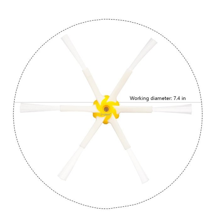 I-clean Replacement Robot Vacuum Cleaner Parts 5Pcs Side Brushes 6-arms & 5Pcs Side Brushes 3-arms for iRobot... N8