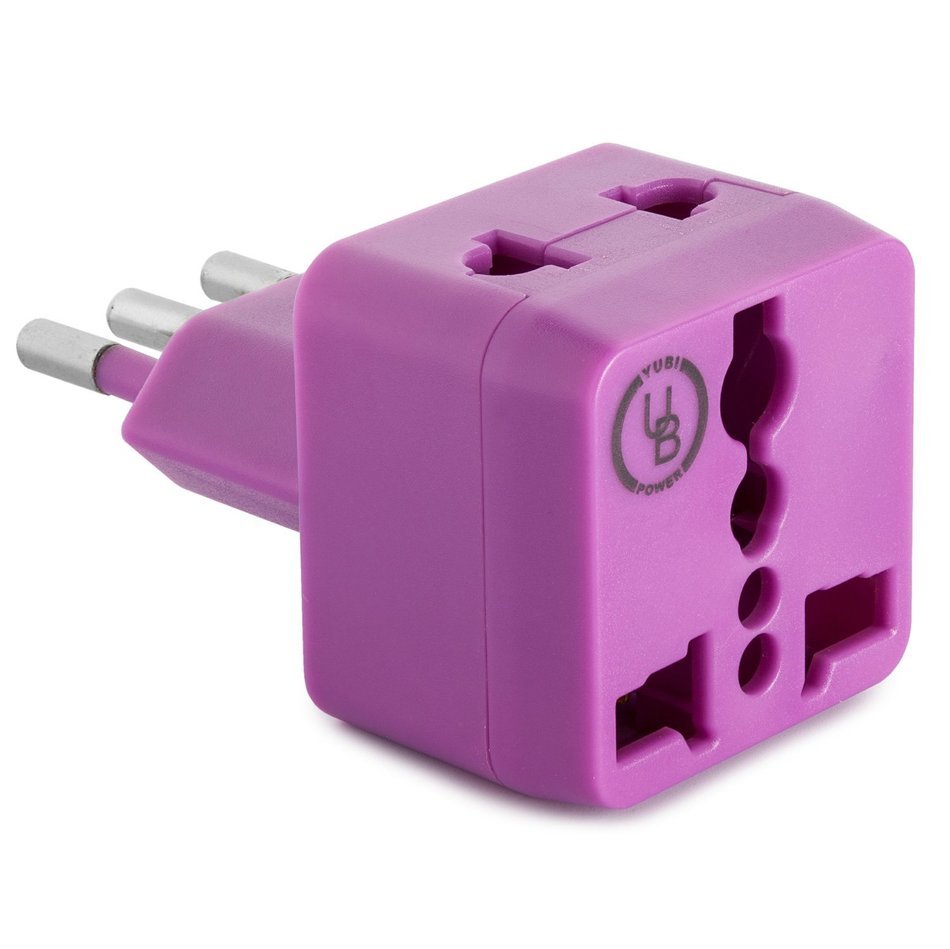 Yubi Power 2 in 1 Universal Travel Adapter with 2 Universal Outlets - Built in Surge Protector - 3 Pack - Black... N88