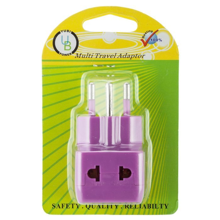 Yubi Power 2 in 1 Universal Travel Adapter with 2 Universal Outlets - Built in Surge Protector - 3 Pack - Black... N89
