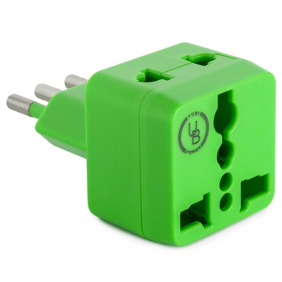 Yubi Power 2 in 1 Universal Travel Adapter with 2 Universal Outlets - Built in Surge Protector - 3 Pack - Black... N90